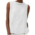 thumbnail image 1 of Tank Tops for Women 2024 Trendy Womens Summer Sleeveless Top Solid Color Drop Loose Shirts White XXL, 1 of 6