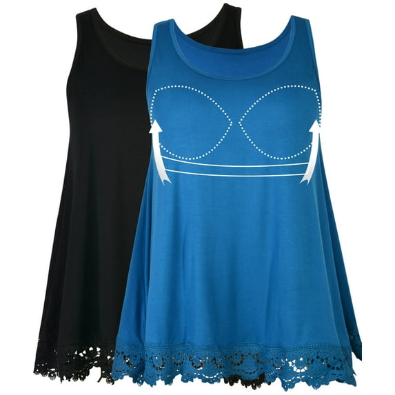 Tank Tops for Women Basic Camisole with Built in Bra Casual Wide Strap Sleeveless Layer Top for Summer