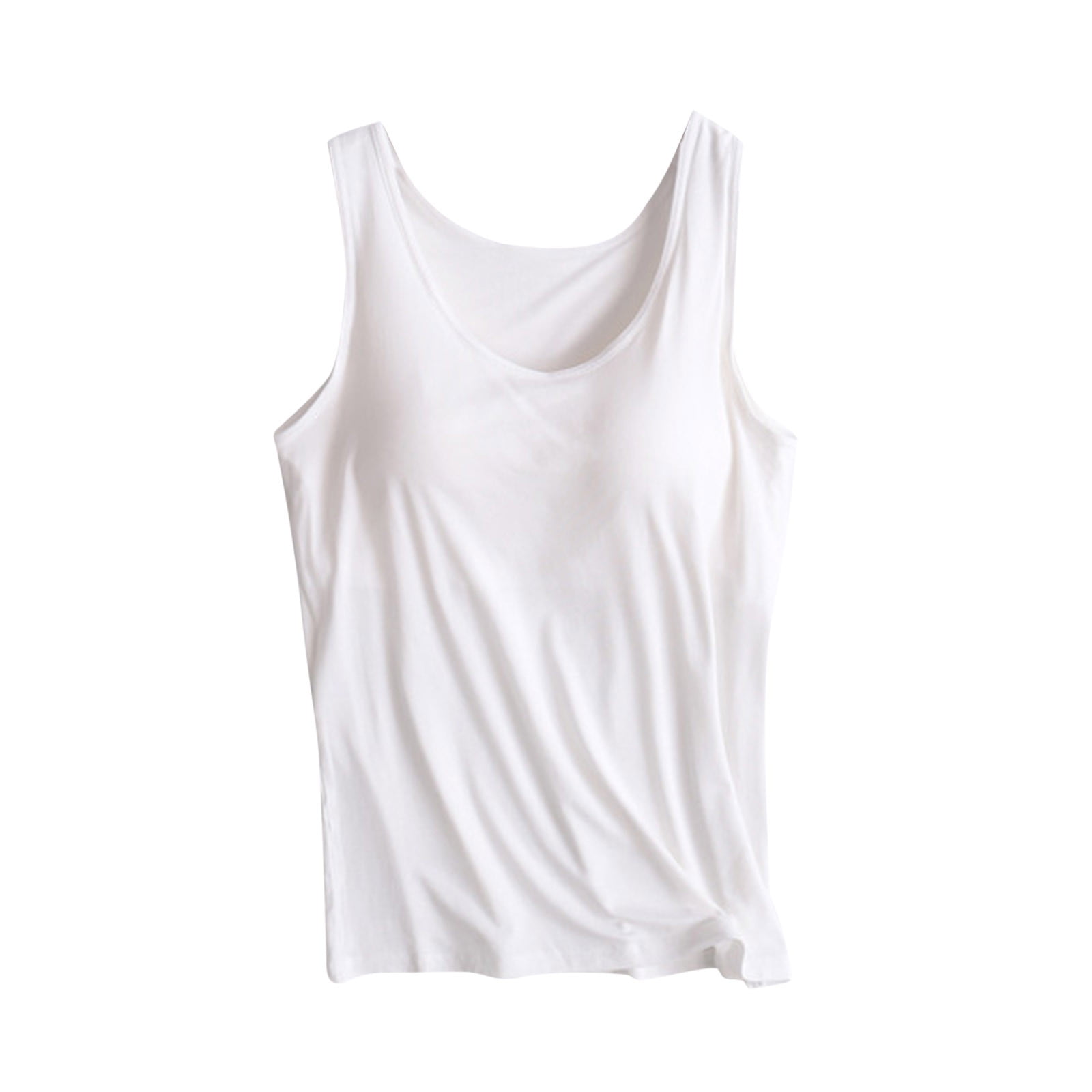 Tank Tops for Women Built in Bra Cotton Shelf Bra Tanks Layering Undershirts Racerback Workout