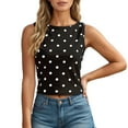 thumbnail image 1 of Tank Tops for Women Camisole Fashion Polka Print Round Neck Soft Comfortable Wear Blouse Tee Shirt Cute Cami Undershirt, 1 of 7