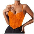 thumbnail image 1 of Tank Tops for Women Camisole Ladies Lace Rims Fishbone Navel Slim Vest Summer Sleeveless Casual Shirts, 1 of 5