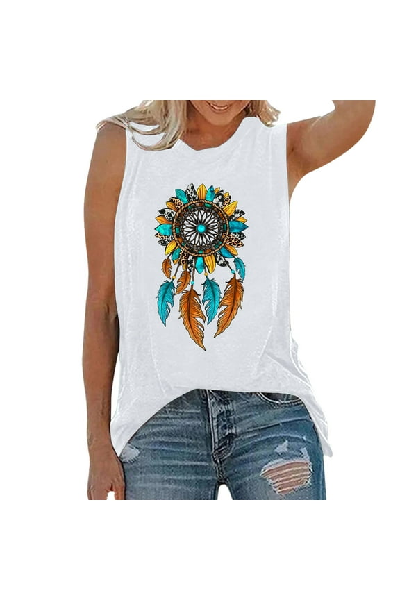 Tank Tops for Women Camisole Sleeveless Yoga Workouts Loose Fit Running T Shirt Undershirts,White,2XL