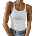 thumbnail image 1 of Tank Tops for Women Camisole Solid Ribbed Vest Spaghetti Strap Casual Cami Sleeveless, 1 of 5