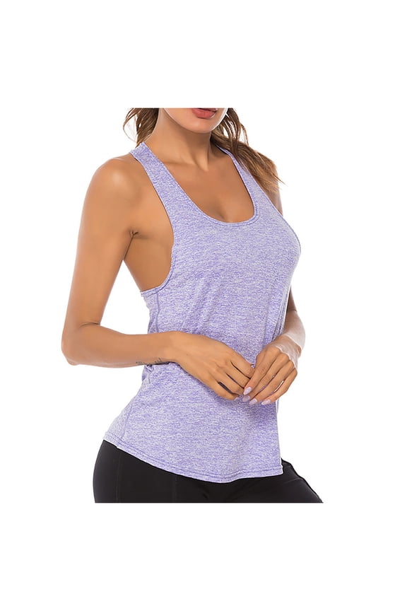 Tank Tops for Women Camisole Workout Racerback Mesh Yogas Athletic Sleeveless Undershirt,Purple,M