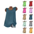 thumbnail image 1 of Tank Tops for Women Cotton Linen Lightweight Crewneck Loose Fit Sleeveless Shirt Summer Outfits, 1 of 4