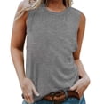 thumbnail image 1 of Tank Tops for Women Crew Neck Loose Fit Basic Summer Sleeveless Tees, 1 of 5