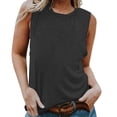 thumbnail image 1 of Tank Tops for Women Crew Neck Loose Fit Basic Summer Sleeveless Tees, 1 of 5