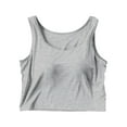 thumbnail image 1 of Tank Tops for Women, Creweck Sleeveless Crop Tops, Basic Cropped Going Out Tops Athletic Sports Shirts Plus Size, 1 of 3
