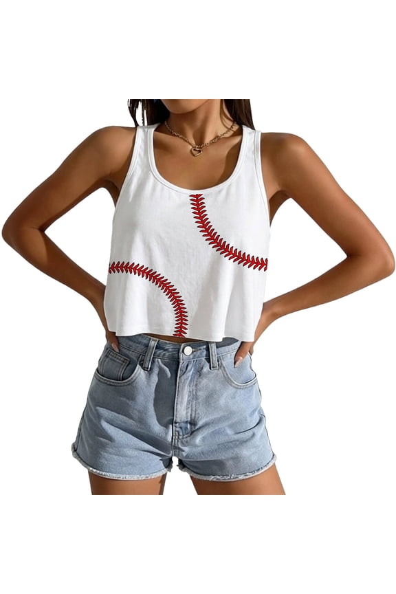 Tank Tops for Women Custom Print Square Neck Sleeveless Wide Strap Rugby Graphic Shirts Womens Camisole White L