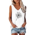 thumbnail image 1 of Tank Tops for Women Dandelion Printed Loose V Neck Tunic Blouses Casual 2024 Summer Sleeveless T-Shirts, 1 of 3