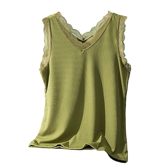 Tank Tops for Women Double V Neck Lace Inner Sleeveless Summer Tops