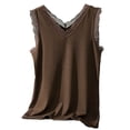 thumbnail image 1 of Tank Tops for Women Double V Neck Lace Inner Sleeveless Summer Tops, 1 of 6