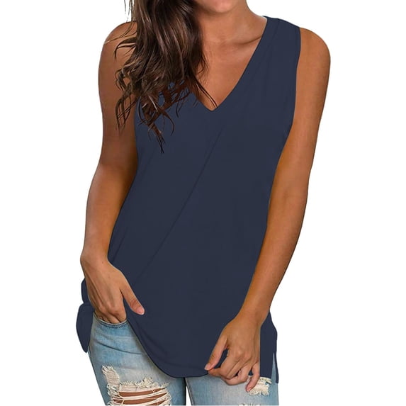 Tank Tops for Women European American V Neck Loose Sleeveless Summer Tops