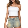 thumbnail image 1 of Xijirk Tank Tops Fashionable Removable Strap Ruffled Camisole Tube Top for Casual Wear Camisole Tops for Women,White,One Size, 1 of 7