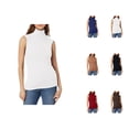thumbnail image 1 of Tank Tops for Women Fitted Turtleneck Sleeveless Shirt Basic Tanks Womens Undershirts, 1 of 3