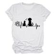 thumbnail image 1 of Tank Tops for Women Graphic Print Short Sleeve Crew Neck Relaxed Fit Plus Size Womens Clothing,White,2XL, 1 of 2