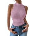 thumbnail image 1 of Tank Tops for Women High Neck Mesh Open Midriff Versatile Sleeveless Tops, 1 of 4