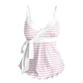 thumbnail image 1 of Tank Tops for Women Knotted Front Strappy Retro Style Summer Tops Multicolor L, 1 of 2