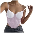 thumbnail image 1 of Xijirk Tank Tops Lace Trim Fishbone Slim Fit Camisole Top for Elegant Daily Wear Camisole Tops for Women,Light Purple,S, 1 of 4