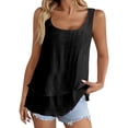 thumbnail image 1 of Tank Tops for Women Layered Cotton Linen Loose Sleeveless Going Out Tops, 1 of 5