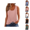 thumbnail image 1 of Tank Tops for Women Lightweight Loose Fit Scoop Neck Casual Plain Flowy Sleeveless Shirt Summer Outfits, 1 of 8