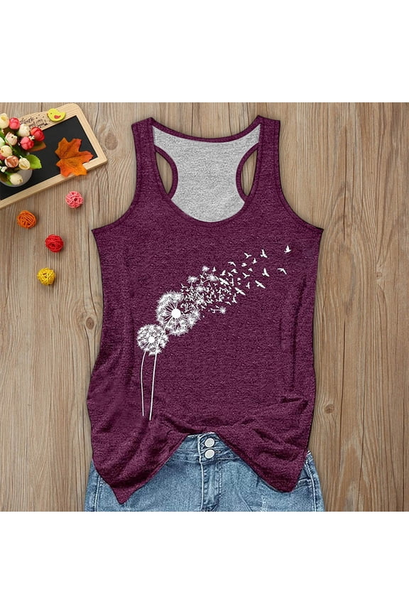 Tank Tops for Women Loose Fit Letter Graphic Racerback Summer Tank Breathable Womens Cami L
