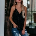 thumbnail image 1 of Tank Tops for Women Loose Strap Sequin Tops Sleeveless Fashion Tank Casual V Neck Women's Tanks, 1 of 6