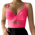 thumbnail image 1 of Tank Tops for Women,Low Cut Sports Camisole Elastic Tight Fit Back Lace Up Suspender Casual Vest Top,Camisole Tops for Women,Hot Pink,S, 1 of 4