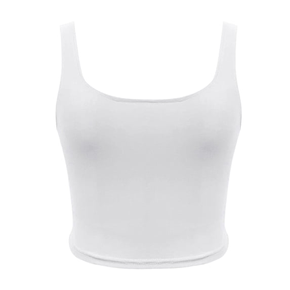 Tank Tops for Women O Neck Double Layer Strappy Cropped Fitness Tops