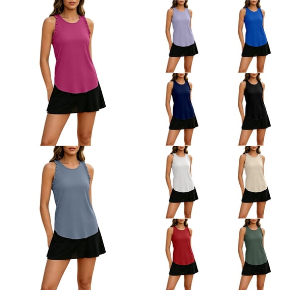 Tank Tops for Women Open Back High Neck Workout Tops Running Athletic Shirts Gym Clothes Yogo Outfits Fitness Clothing