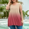 thumbnail image 1 of Tank Tops for Women Oversized Sleeveless Gradient T-shirt Loose Tank Watermelon Red 2XL, 1 of 5