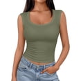 thumbnail image 1 of Tank Tops for Women Plain Ribbed Neck Slim Sleeveless Camisoles S 2XL, 1 of 6