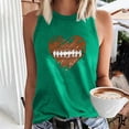 thumbnail image 1 of Tank Tops for Women Plus Size Round-Neck Sleeveless Baseball Loose Printed Pullover Tops Green M, 1 of 4