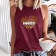 thumbnail image 1 of Tank Tops for Women Plus Size Round-Neck Sleeveless Baseball Loose Printed Pullover Tops Wine L, 1 of 4
