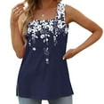 thumbnail image 1 of Tank Tops for Women Plus Size Sleeveless Casual Collar Loose Top Dark Blue XXXXL, 1 of 5
