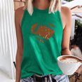 thumbnail image 1 of Tank Tops for Women Plus Size Round-Neck Sleeveless Baseball Loose Printed Pullover Tops Green XXL, 1 of 4