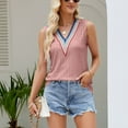 thumbnail image 1 of Tank Tops for Women Plus Size Fashion Women's Summer V-Neck Lace Patchwork Sleeveless Sexy Top Blouse on Clearance, 1 of 7