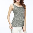 thumbnail image 1 of Tank Tops for Women Plus Size Sequin Slim Round Neck Tank Top Gray L, 1 of 6
