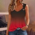thumbnail image 1 of Tank Tops for Women Plus Size Sleeveless Gradient V-Neck Camisole Casual Tank Blouse Blue XL, 1 of 4