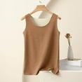 thumbnail image 1 of Tank Tops for Women Plus Size Sleeveless Round Neck Casual Solid Color Slim Suspender Top Khaki L, 1 of 6
