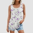 thumbnail image 1 of Tank Tops for Women Plus Size Sleeveless Round Neck Floral Printing Summer Casual Tee Tank Multicolor XXXXXL, 1 of 5