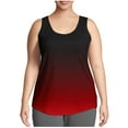 thumbnail image 1 of Tank Tops for Women Plus Size Sleeveless Round-neck Gradient Printed Summer Casual Loose Plus Camisoles Tank Red XL, 1 of 5