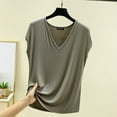 thumbnail image 1 of Tank Tops for Women Plus Size Sleeveless Solid V-neck Summer Top Green L, 1 of 5