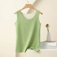 thumbnail image 1 of Tank Tops for Women Plus Size Solid Color Slim Suspender Round Neck Casual Top Army Green L, 1 of 6