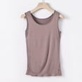 thumbnail image 1 of Tank Tops for Women Plus Size under $3 Sleeveless Solid Color Round Neck Casual Tank Top Khaki 3XL, 1 of 6