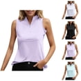 thumbnail image 1 of Tank Tops for Women Quarter Zip Neck Sleeveless Shirt Business Casual Work Shirts Summer Outfits, 1 of 6