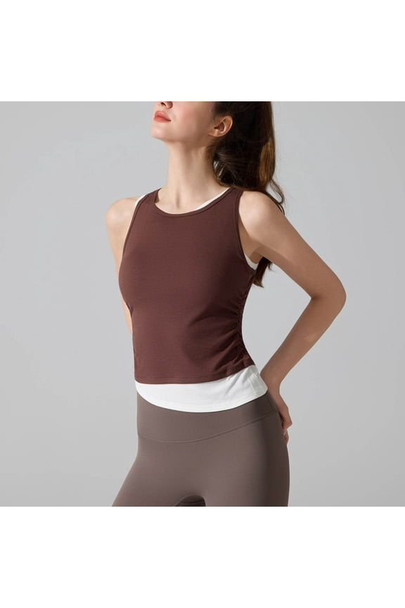 Tank Tops for Women Racerback Scoop Neck Sleeveless Workout Yoga Tops Casual Slim Athletic Running Tee Shirts,Size M