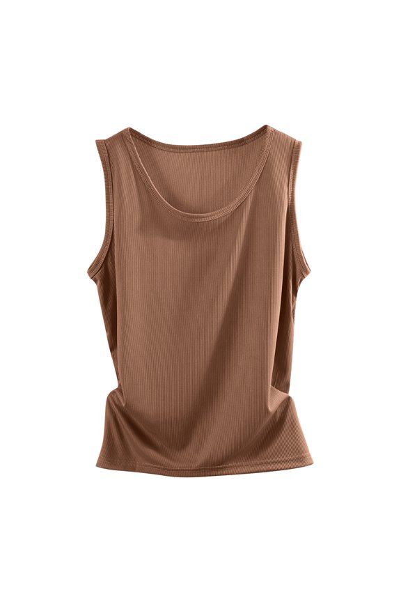 Tank Tops for Women Ribbed Cotton Round Neck Wrap Camisole Tops Summer Tops