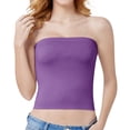 thumbnail image 1 of Tank Tops for Women,Seamless Stretchy Strapless Bandeau Tube Top Bra for Women Comfortable Non Padded Bralette,Camisole Tops for Women,Purple,A, 1 of 3