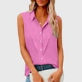 thumbnail image 1 of Tank Tops for Women Sleeveless Button down Blouses Casual Summer V Neck Lapel Collared Solid Dressy Office Work Shirts, 1 of 6